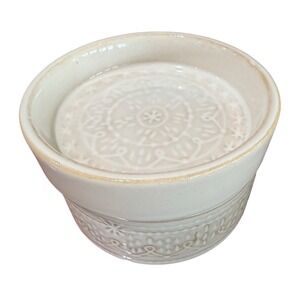 Creative Co-op White Reactive Glaze Mandala Stoneware Decorative Dish DF2923